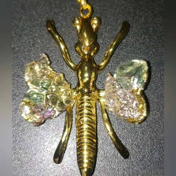 Bismuth Dragonfly Pendant Necklace - Picture 7 of 11